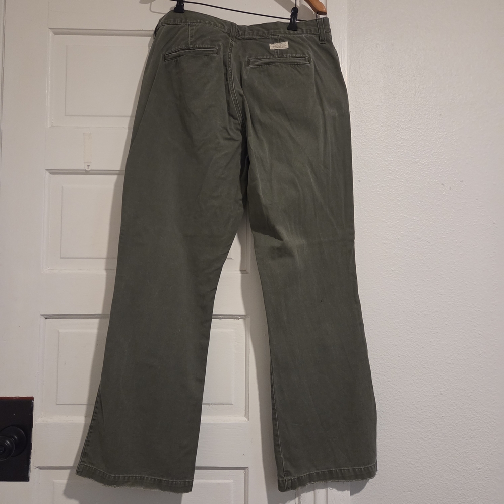 Abercrombie & Fitch Vintage 90s Flare Chino Olive Women's Size 14 - Picture 2 of 7